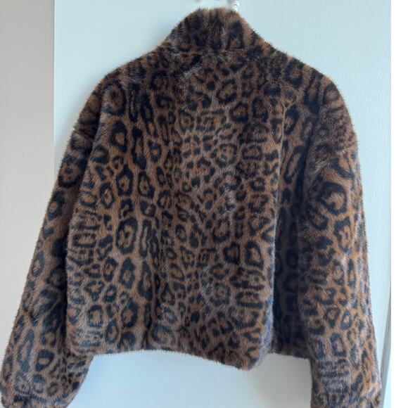 Rebecca Minkoff Vegan Fur Cropped Jacket - Picture 3 of 12